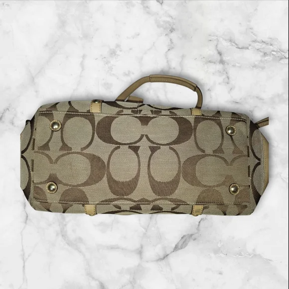 Coach Timeless Signature Canvas and Leather Barrel Bag Style 12430 - Picture 5 of 16